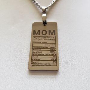 "MOM" Nutrition Facts Pendant Necklace